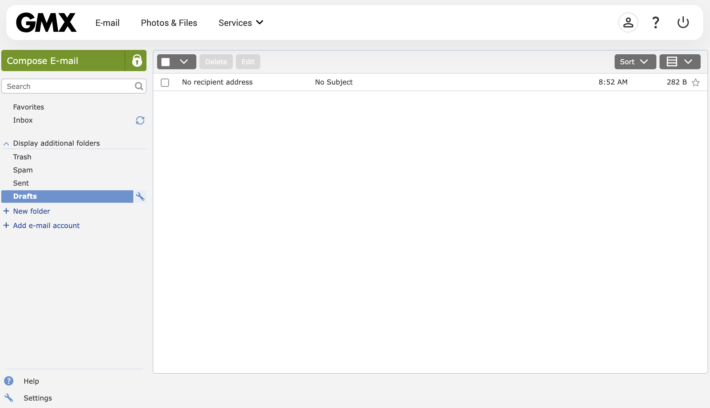 GMX International webmail interface in 2026